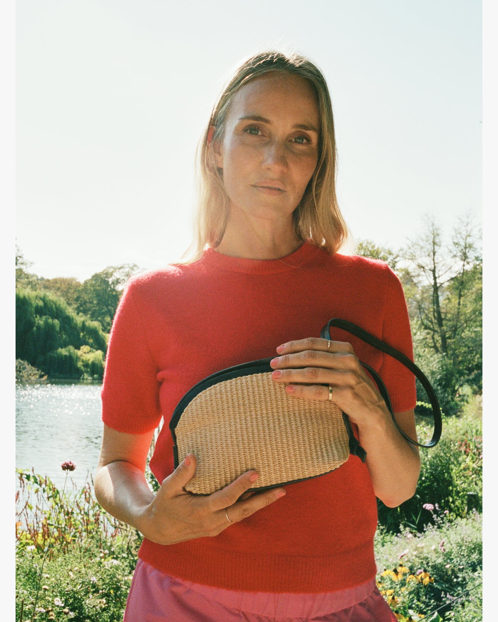 Small Woven Straw Crossbody Bag