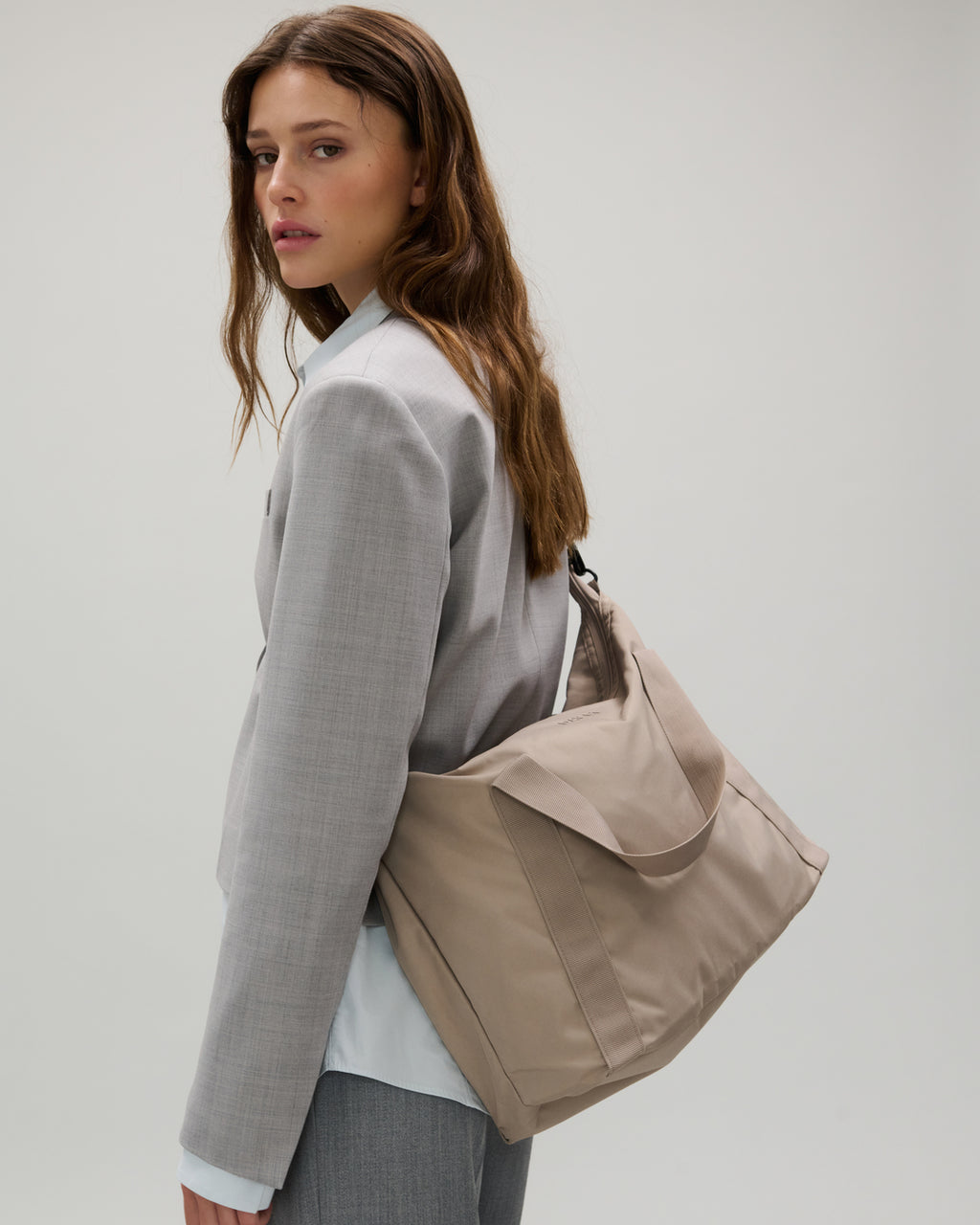 Large Tonal Crossbody Shopper Bag