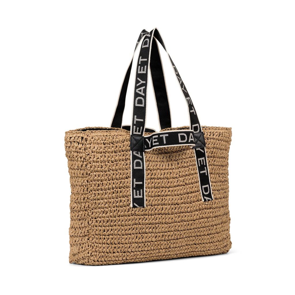 Day Raffia Logo Bag