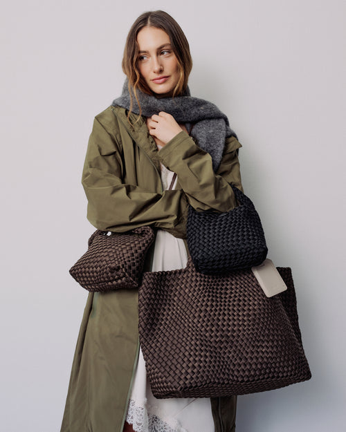 Small Hand-Braided Neoprene Crossbody Håndtaske