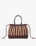 Large Striped Knit Shoulder Bag