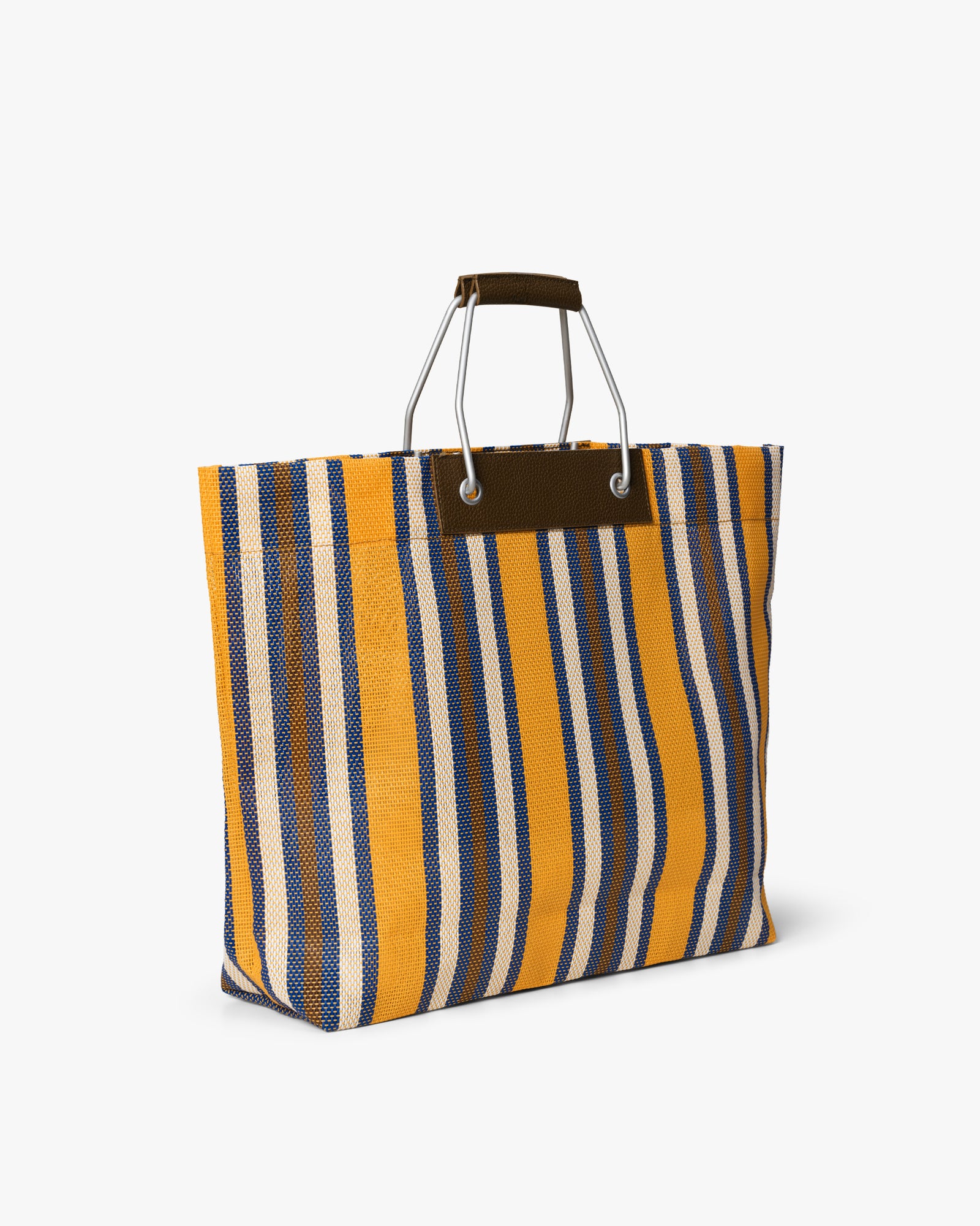 Medium Striped Mesh Handbag