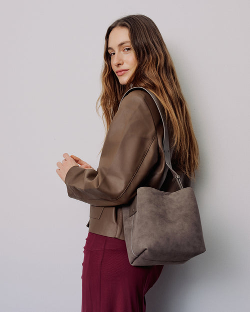 Small Imitation Suede Crossbody Shoulder Bag